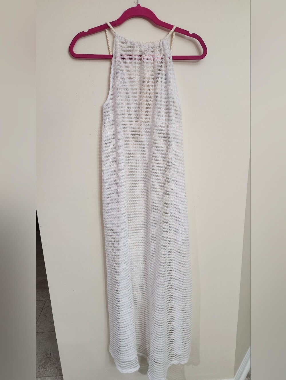 White Crochet Maxi Beach Coverup Dress